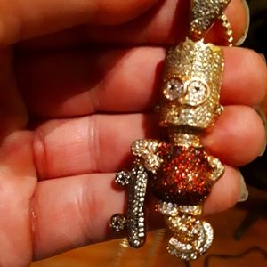Fully Iced Out Bart pendant